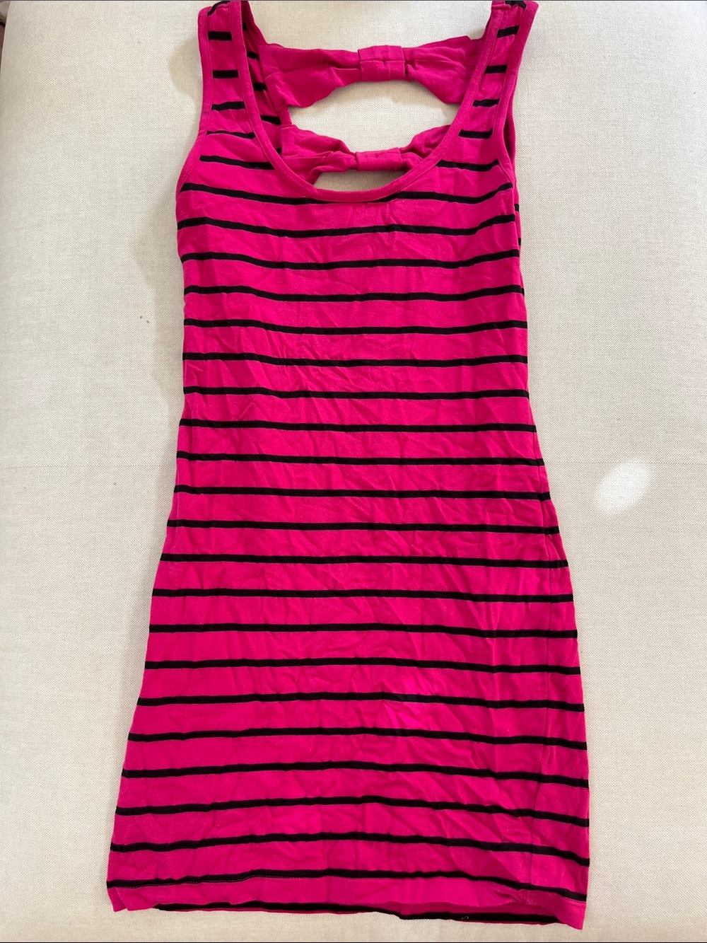 Fuchsia and black striped bodycon dress
